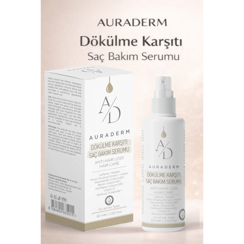 Auraderm Dökülme Karşıtı Saç Bakım Serumu 60 ml